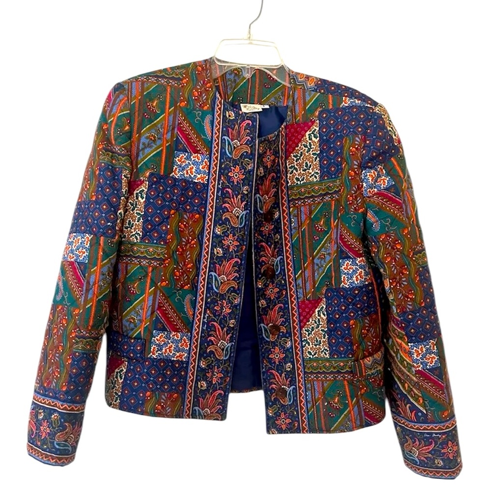 Vintage Vera Bradley Quilt Button Down Jacket, Women’s Size Medium, Made in USA